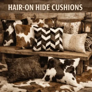 hair on hide leather cushion Indus Hide